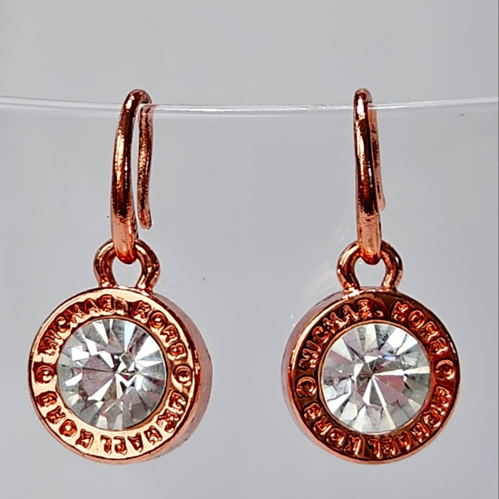 Michael Kors Rose Gold Crystal Drop Earrings
